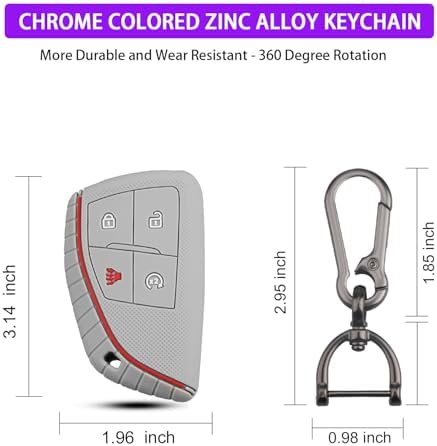 QBUC 2 Pcs for Chevy Key Fob Cover, 4 Buttons Silicone - Image 3
