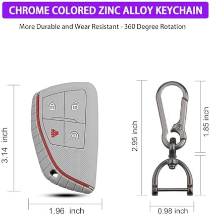 QBUC 2 Pcs for Chevy Key Fob Cover, 4 Buttons Silicone - Image 3