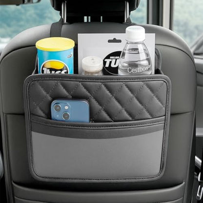 Car Seat Back Organizer, Leather Multipurpose Collapsible Vehicle Backseat - Image 6