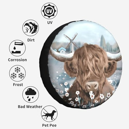 Cow Spare Tire Cover Wheel Protectors - Image 5