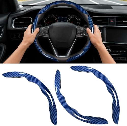 3pcs Universal Carbon Fiber Steering Wheel Cover, Anti-Slip & Segmented Design by Unknown