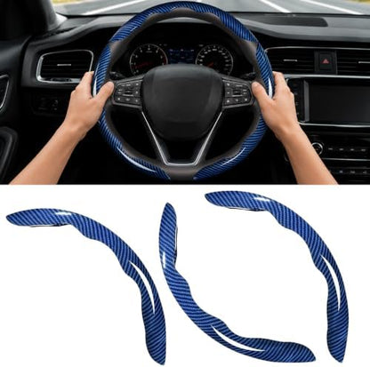 3pcs Universal Carbon Fiber Steering Wheel Cover, Anti-Slip & Segmented Design by Unknown