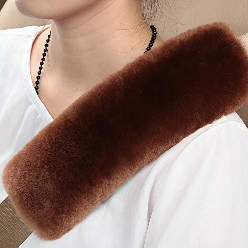 OGLAND 2 Pack Sheepskin Car Seat Belt Cover Pads | Wool Seatbelt Cushions - Image 2