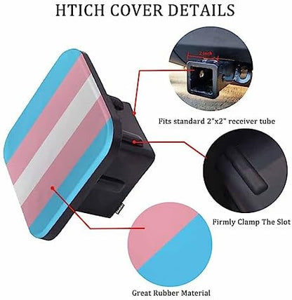 Transgender Pride Flag Receiver Hitch Cover, Light Blue Pink LGBT Pride Flag - Image 3