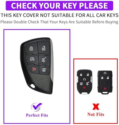 QBUC 2 Pcs for Chevy Key Fob Cover, 6 Buttons Silicone - Image 2