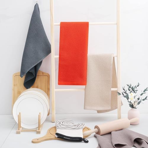 Homaxy 100% Cotton Waffle Weave Kitchen Dish Towels 6-Pack - Image 6