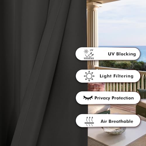 BONZER Outdoor Curtains for Patio Water Resistant Heavy Privacy - Image 4