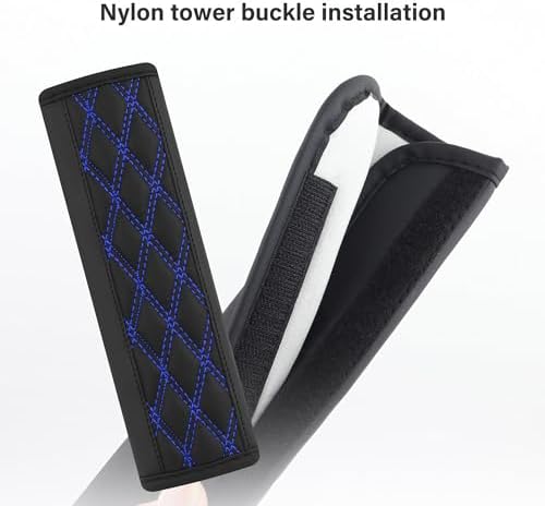 2PCS Car Seat Belt Cover Pads, Leather Seatbelt Covers Protect Shoulder and - Image 5