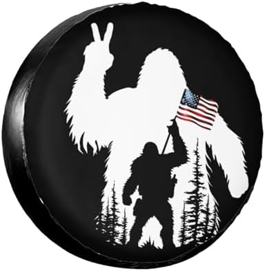 Bigfoot American Flag Spare Tire Cover Wheel Protectors Waterproof Wheel Covers by Unknown