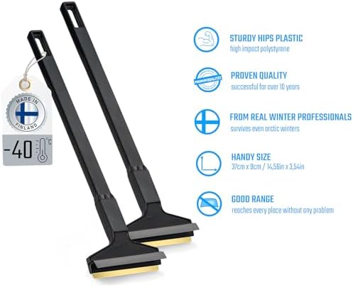 Car Ice Scraper Long Handle Ice Scraper Brass Blade 2 Pack 14, 5 inch Ice - Image 6