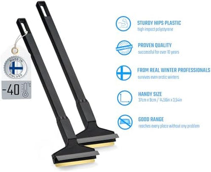 Car Ice Scraper Long Handle Ice Scraper Brass Blade 2 Pack 14, 5 inch Ice - Image 6