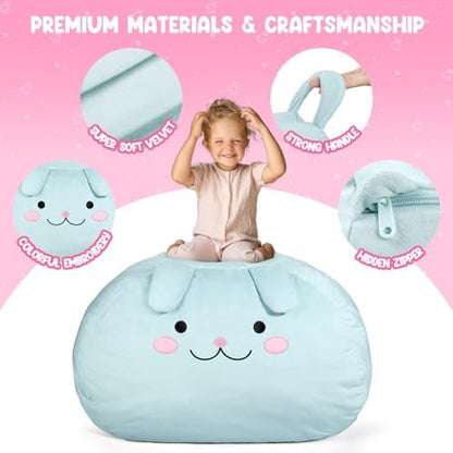GAGAKU Stuffed Animal Bean Bag Cover Toy Storage, 24 Inches Kids BeanBag - Image 3