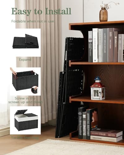 SETVSON Storage Basket with Lid PE Rattan Storage Basket 105L - Image 7