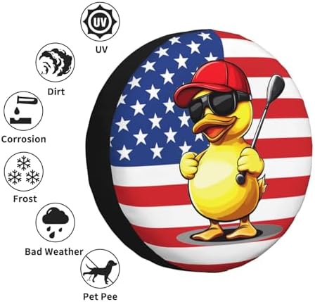 Funny Duck Spare Tire Cover Weatherproof Universal Wheel Protectors Cute Duck - Image 5
