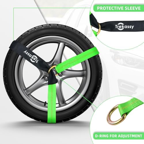 Trekassy Car Tie Down Straps for Trailers, 6 Pack 96 Inch Tire Straps, 4 Pack - Image 5