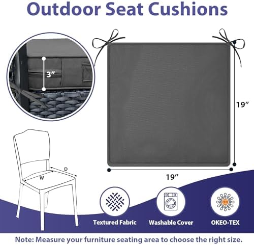 IPYNBAP Outdoor Chair Cushions Set of 4 -Waterproof Outdoor Seat Cushions - Image 6
