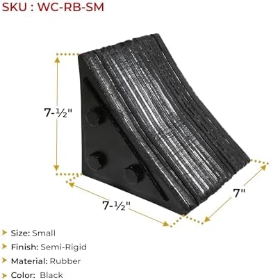 Mytee Products 7" x7-1/2 x7-1/2 Small Laminated Rubber Wheel Chock - Image 6