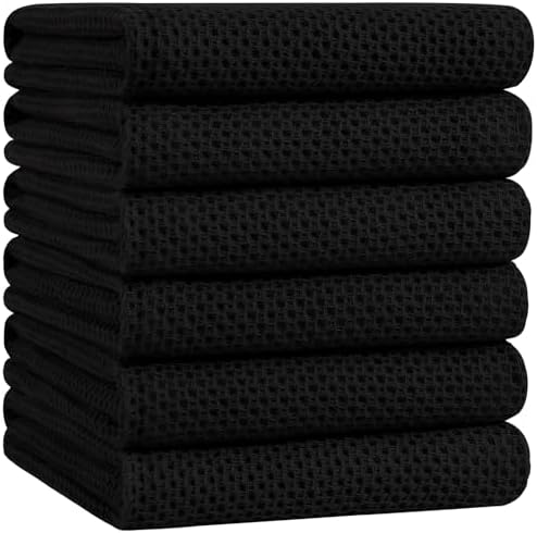 Homaxy 100% Cotton Oversized Waffle Weave Kitchen Towels 6-Pack by Homaxy