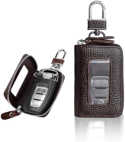 Car Key Case, PU Leather Auto Key Fob Cover, Car Smart Key Pouch by Unknown