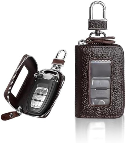 Car Key Case, PU Leather Auto Key Fob Cover, Car Smart Key Pouch by Unknown