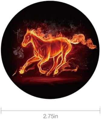 Car Cup Holder Coaster 2PCS Cool Fire Horse Car Coasters Car Cup Holder Insert - Image 2