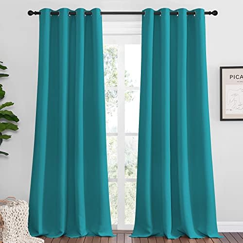 NICETOWN Room Darkening Curtains, 2 Panels, W55 x 108-inch, Peacock Teal by NICETOWN