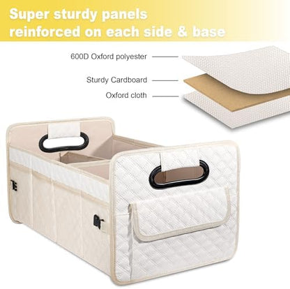JiatuA Car Trunk Organizer for SUV, Car Storage Organizer Collapsible Multi - Image 4