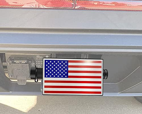 Bonrcea 2" American Flag Aluminum Trailer Hitch Cover & Hitch Lock - Image 6