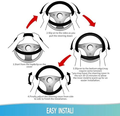 Elastic Steering Wheel Cover, 15 Inch Absorbing Sweat - Image 6