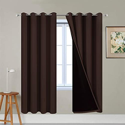 Yakamok Chocolate Brown Blackout Curtains 72 Inches Long 52" Wide, 2 Panels by Yakamok