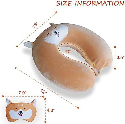 Cute Travel Pillow with Sleep Eye Mask Cartoon Headrest & Neck Pillow - Image 2