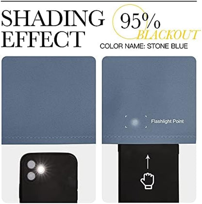 NICETOWN Stone Blue Room Darkening Curtain Panels 86" Length - Image 5