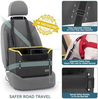 PETSFIT Small Dog Car Seat – Patented Safety Buckles – Safety Tether – Foldable - Image 3