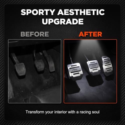 3 PCS Car Pedal Cover Set, Alloy Non-slip Brake Clutch Pedal Covers Kit - Image 6