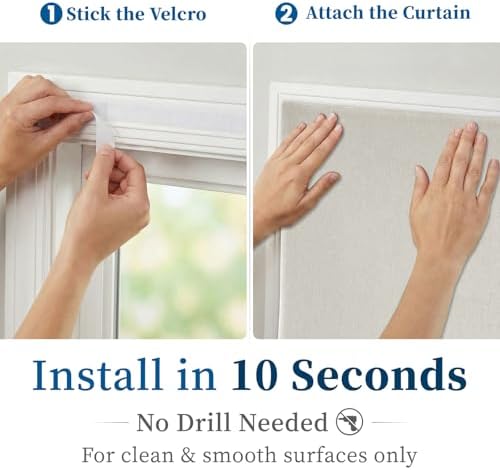 100% Blackout French Door Curtains, Room Darkening Shades Small Window Curtain - Image 3
