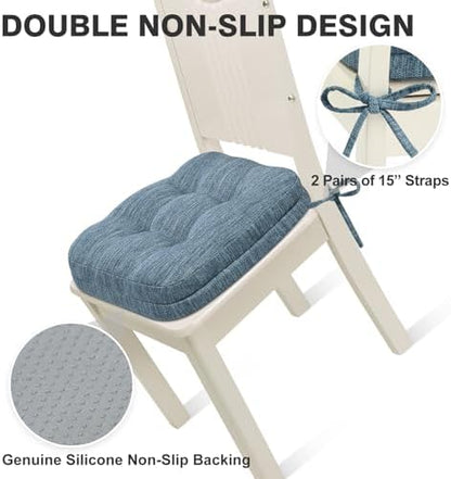 Shinnwa Dining Chair Cushions Set of 2, Dual-Layer Memory Foam Kitchen Chair - Image 5