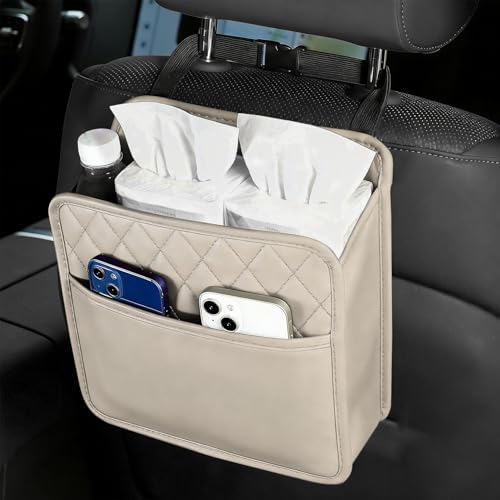 Car Seat Back Organizer, Leather Backseat Hanging Storage Bag, Car Large by Unknown