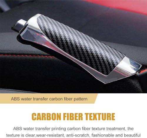 Shakas 1 PC Car Handbrake Cover, ABS Carbon Fiber Pattern Tightly Fitting Anti - Image 6