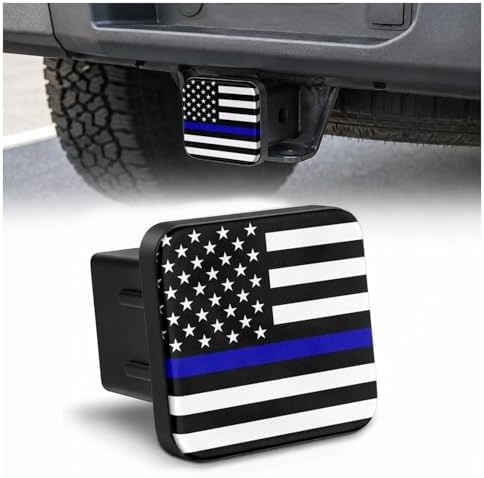 2" Hitch Cover Thin Blue Line American Flag Rubber Towing Hitch Covers Hitch by Unknown