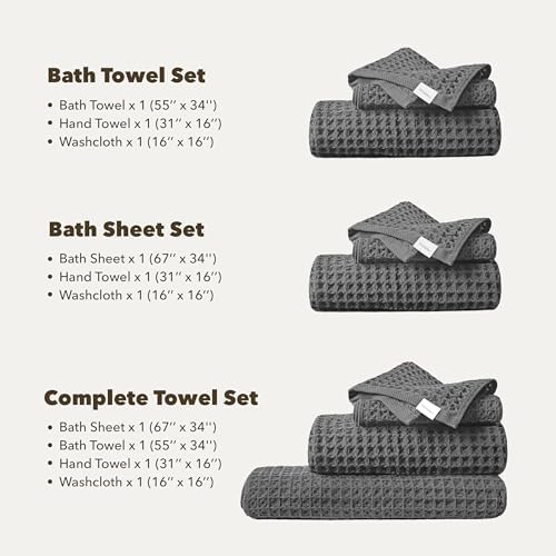 Luxury Organic Japanese Cotton Waffle Bath Towel | Thick, Quick Dry Bathroom - Image 6