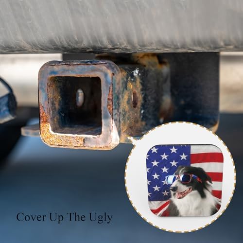 Dog Hitch Covers Cute Border Collie Wear Sunglasses USA Flag Pet Patriotic - Image 4