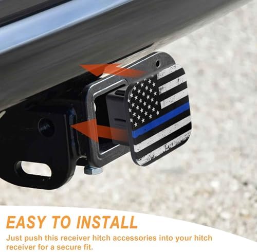 Vintage USA Flag Tow Hitch Covers Heavy Duty Rubber Trailer Hitch Cover 2" - Image 4