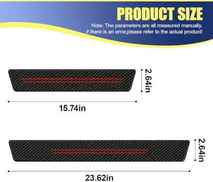 4PCS Carbon Fiber Car Door Entry Guard Sill Protector Cover - Image 2