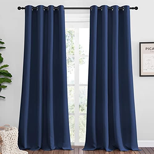 NICETOWN Blackout Curtains for Living Room Set of 2, 55 x 120-inch Navy by NICETOWN