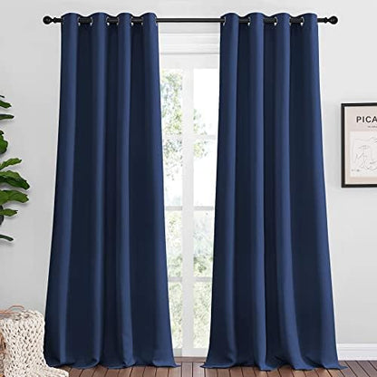 NICETOWN Blackout Curtains for Living Room Set of 2, 55 x 120-inch Navy by NICETOWN