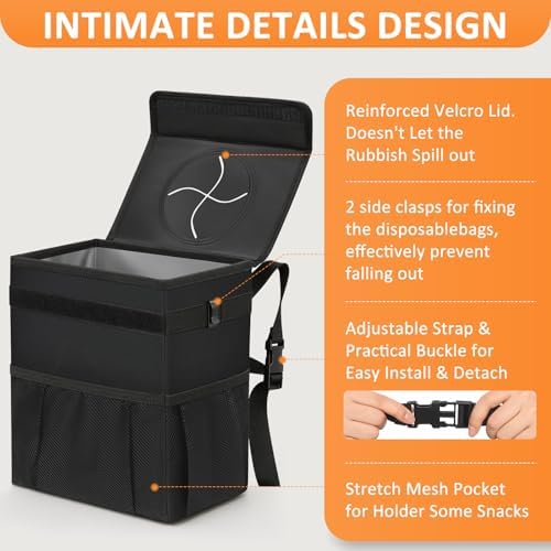 Vankor Car Trash Can with Lid Leak Proof Car Accessories - Image 4