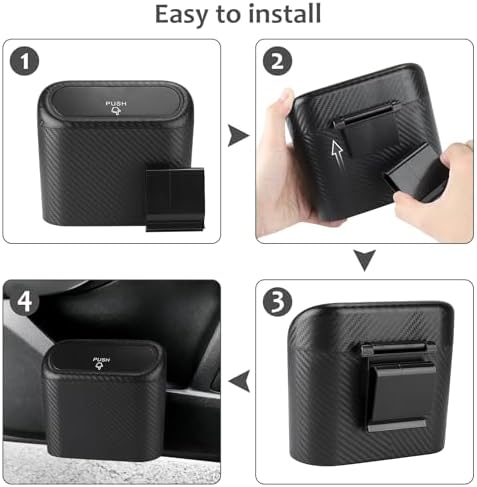 Accmor Car Trash Can with Lid, 2 Pack Mini Vehicle Trash Bin Car Dustbin - Image 4