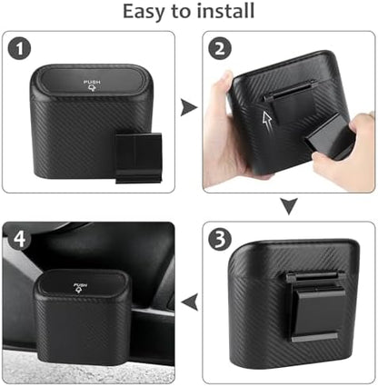 Accmor Car Trash Can with Lid, 2 Pack Mini Vehicle Trash Bin Car Dustbin - Image 4