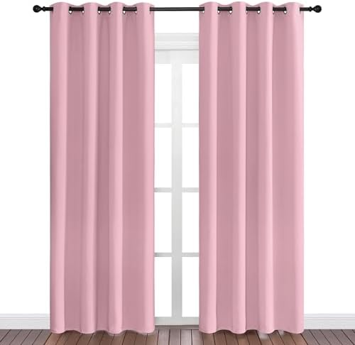 NICETOWN Crystal Pink Blackout Curtains Grommet - Image 2