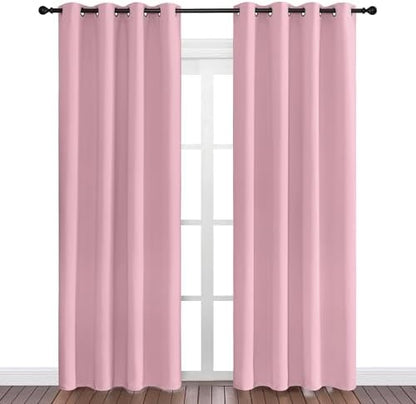 NICETOWN Crystal Pink Blackout Curtains Grommet - Image 2